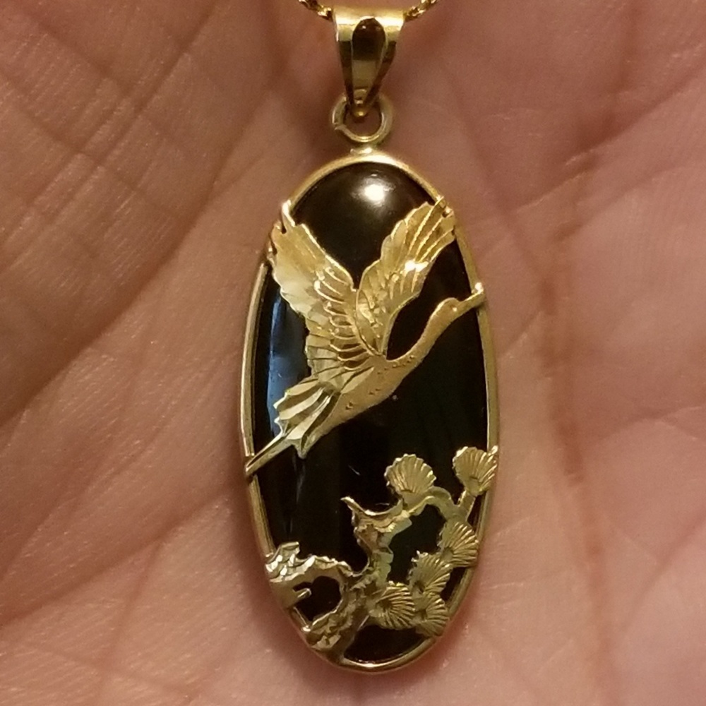 14k korean smoky quartz pendant